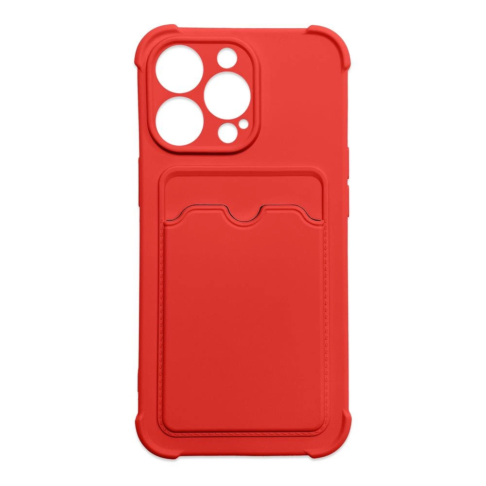Hurtel Card Armor Case pouzdro pro iPhone 13 mini card wallet silicone armor case Air Bag red