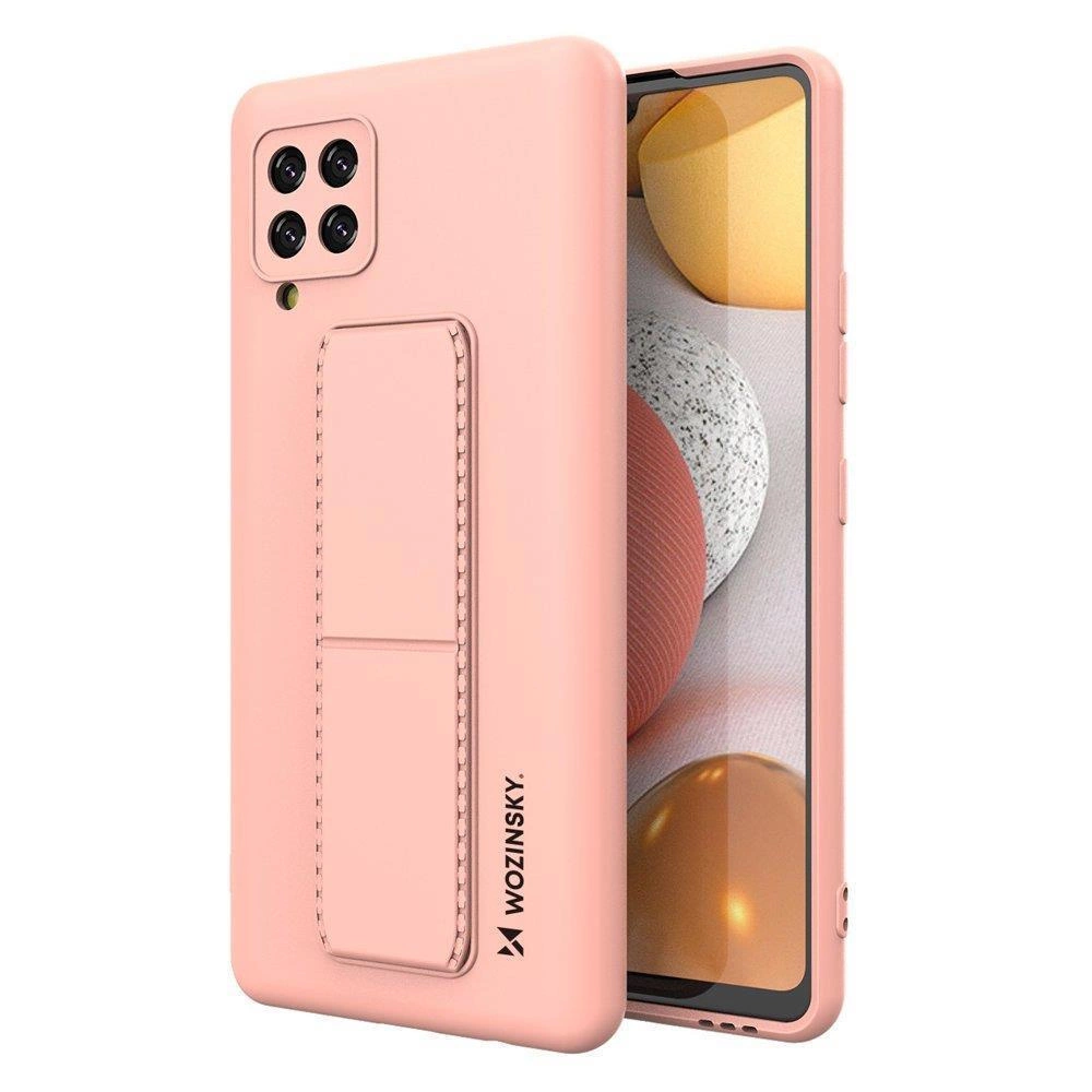Wozinsky Kickstand Case silikonové pouzdro se stojánkem Samsung Galaxy A42 5G růžové