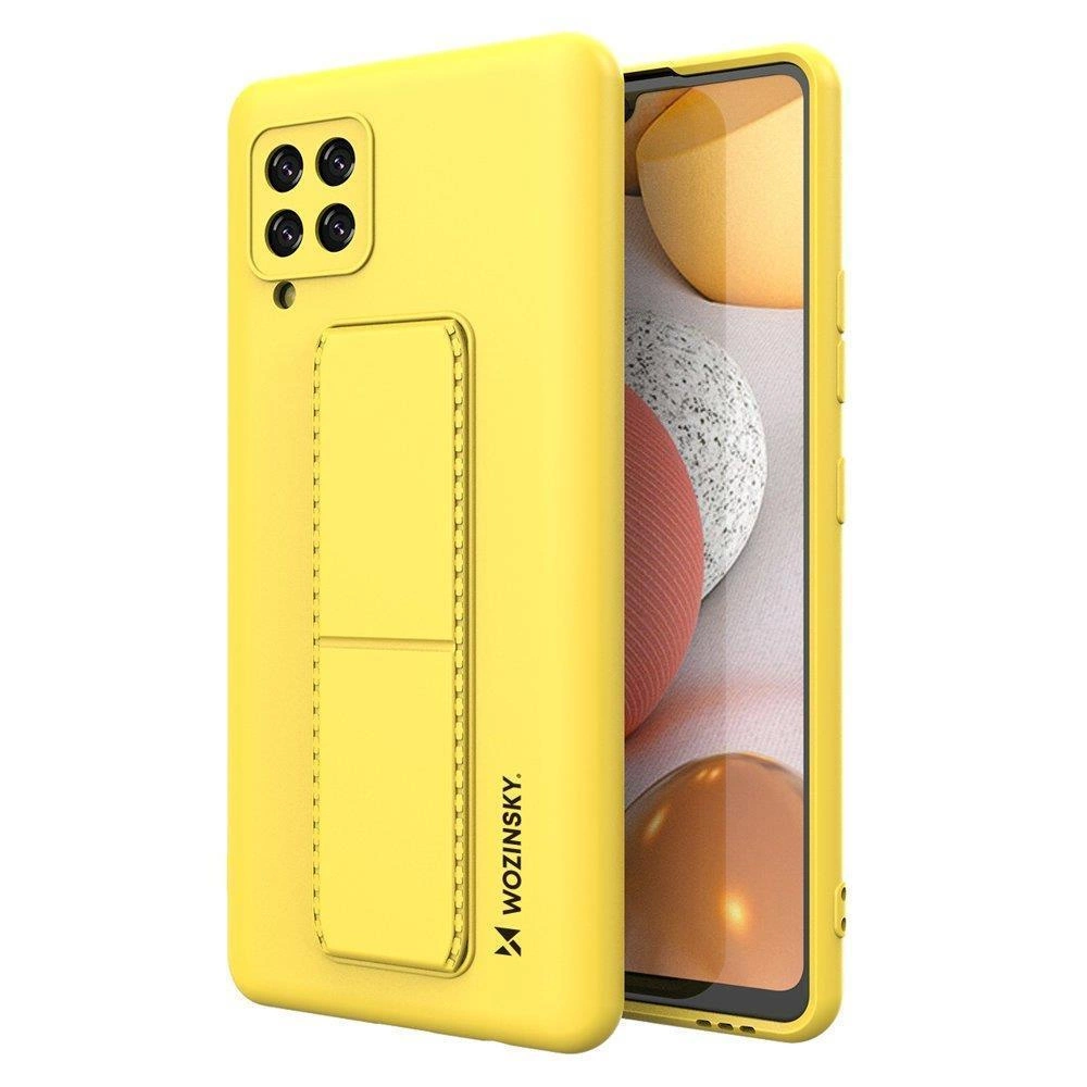 Wozinsky Kickstand Case silikonové pouzdro se stojánkem Samsung Galaxy A42 5G žluté