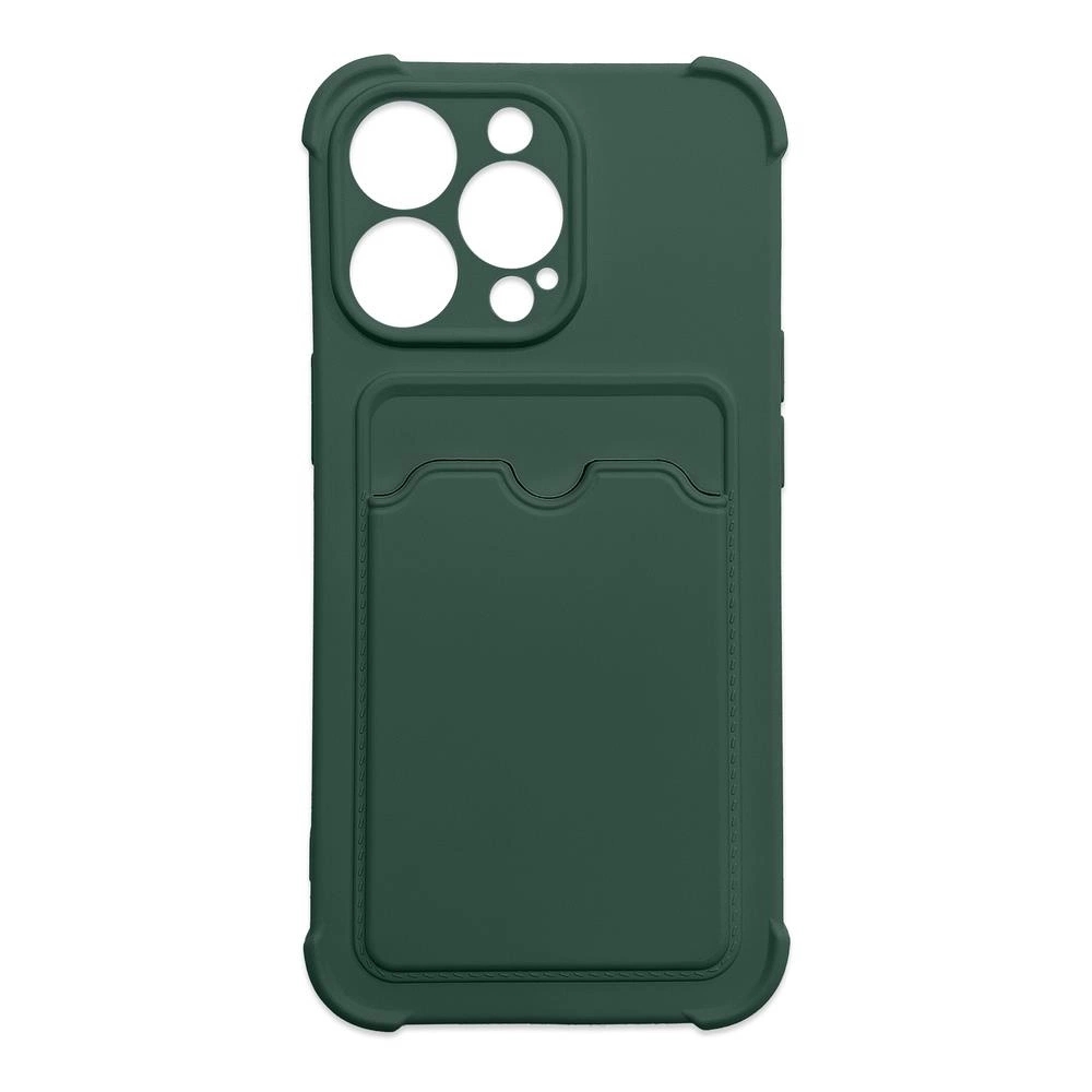 Hurtel Card Armor Case pouzdro pro iPhone 13 mini card wallet silicone armor case Air Bag green