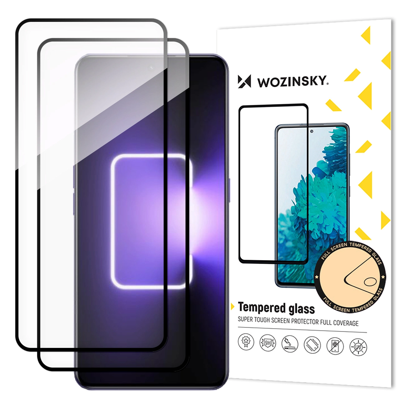 Wozinsky Full Glue Tempered Glass 2x tvrzené sklo pro Realme GT Neo 5 / Realme GT3 9H přes celou obrazovku s černým rámečkem