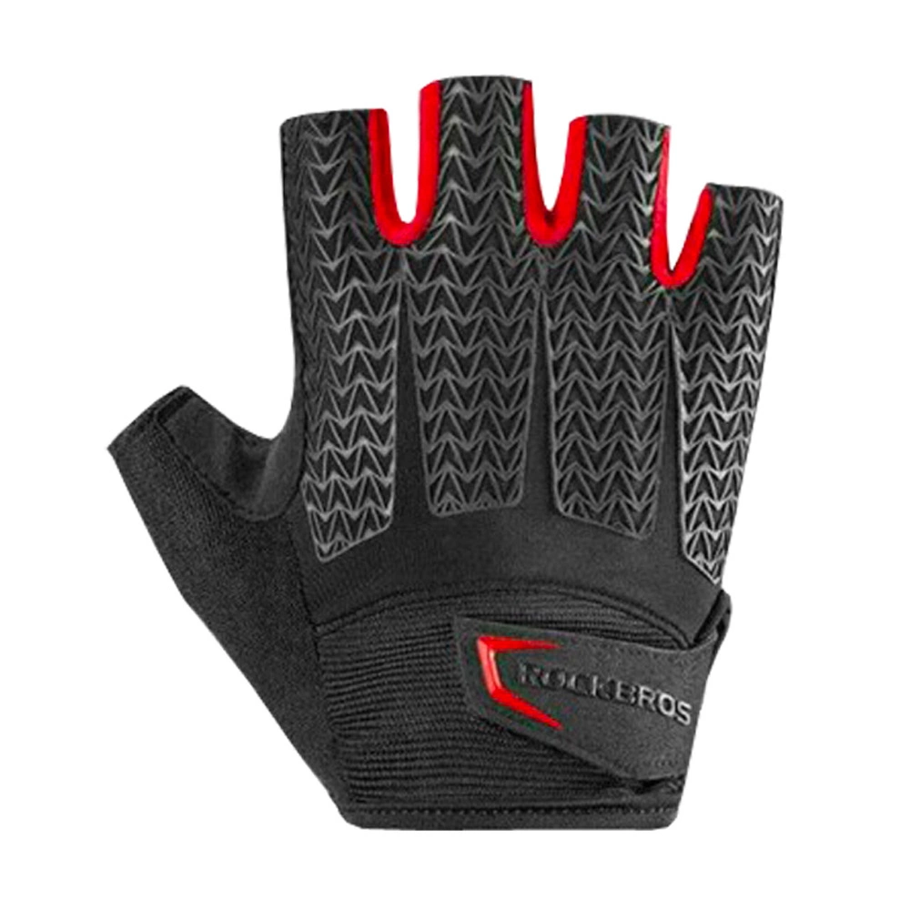 Cyklistické rukavice Rockbros S169BR XL s gelovými polštářky - černo-červené