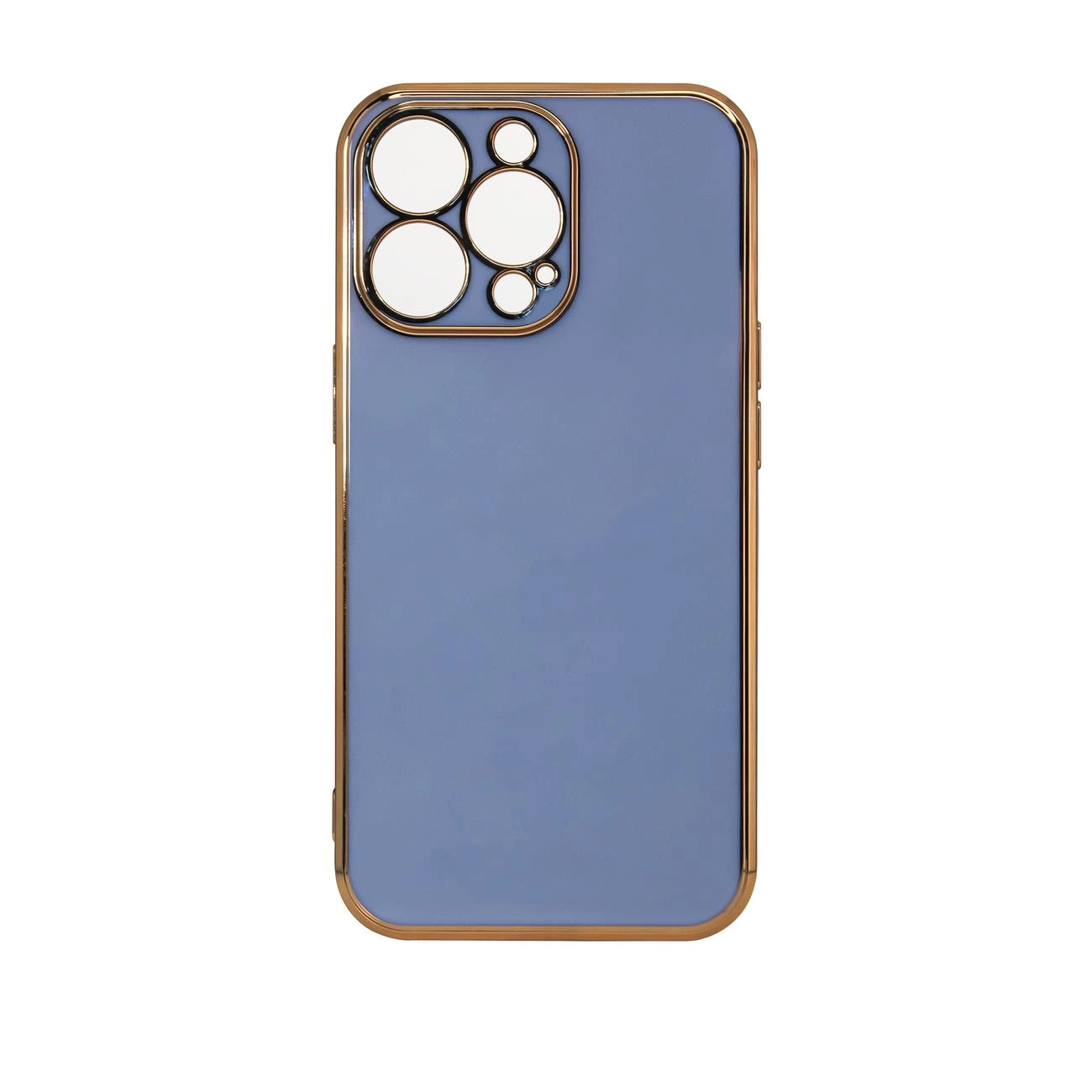 Hurtel Pouzdro Lighting Color pro iPhone 12 Pro Max gelové pouzdro se zlatým rámečkem modré barvy
