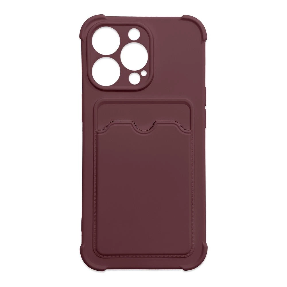 Hurtel Card Armor Case pouzdro pro iPhone 13 Pro Max card wallet silicone armor case Air Bag raspberry