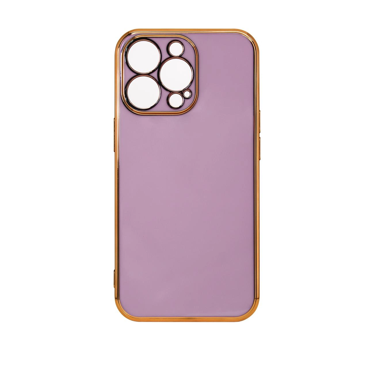 Hurtel Lighting Color pouzdro pro iPhone 12 Pro Max gelové pouzdro se zlatým rámečkem fialové
