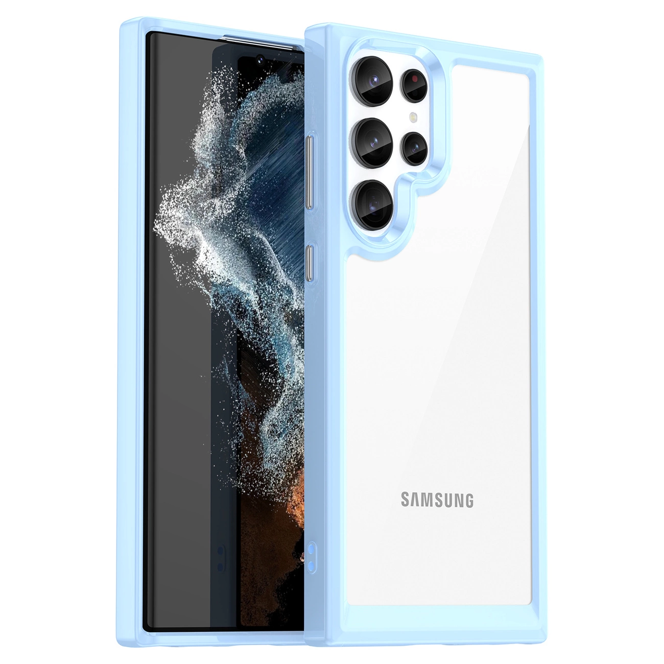 Hurtel Pouzdro Outer Space Samsung Galaxy S23 Ultra s ohebným rámečkem, modré