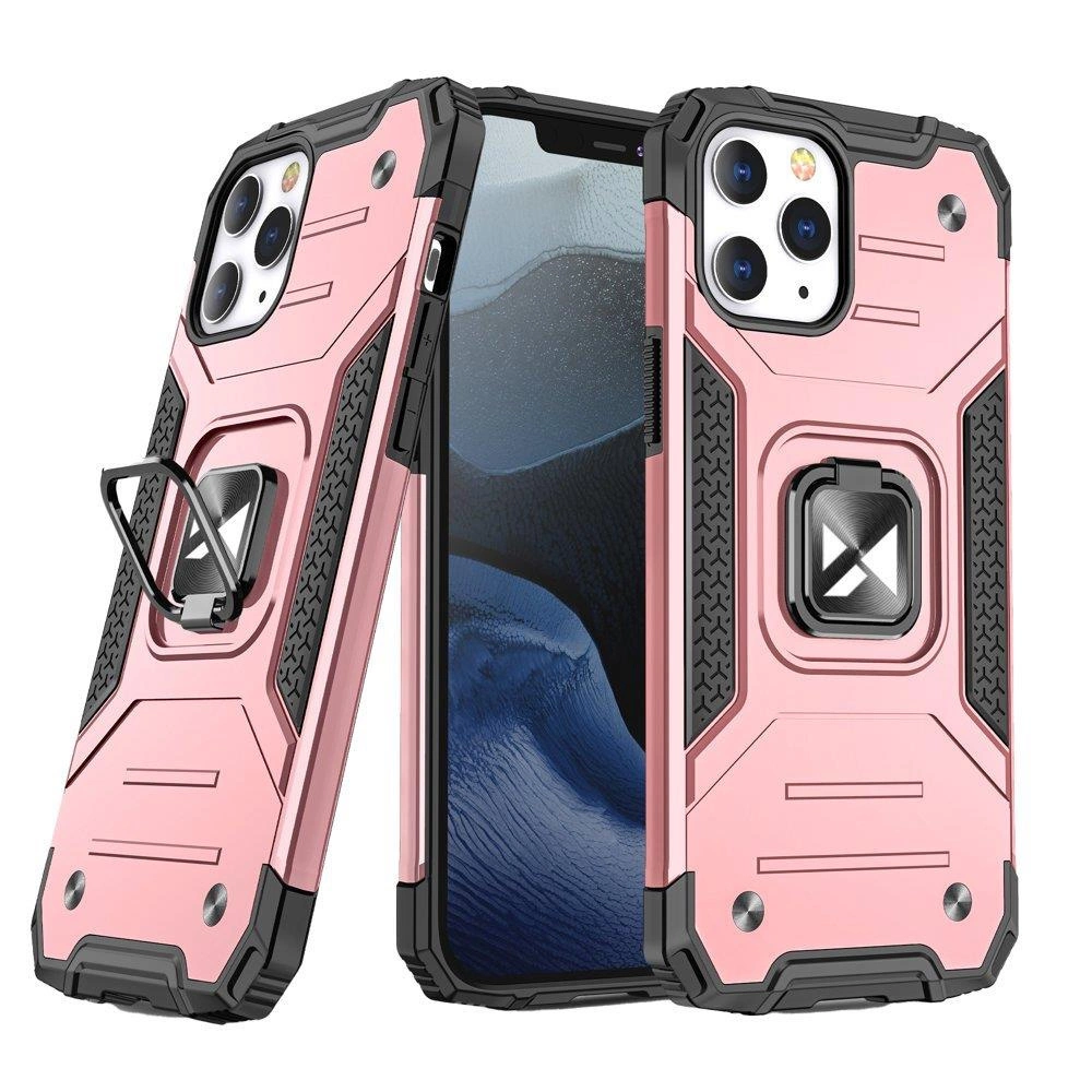 Wozinsky Ring Armor pancéřové hybridní pouzdro + magnetický držák iPhone 13 Pro Max růžové