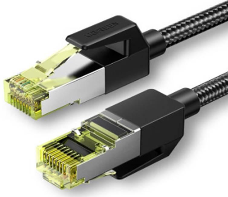 UGREEN NW150 opletený síťový kabel, Ethernet RJ45, Cat.7, F/FTP, 3 m (černý)