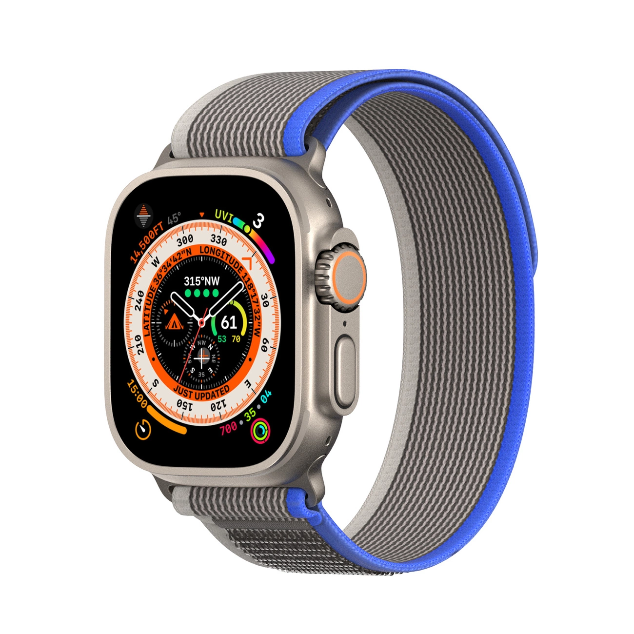 Sportovní řemínek na suchý zip pro Apple Watch Ultra / 9 / 8 / 7 / 6 / SE / 5 / 4 / 3 / 2 / 1 (42, 44, 45, 49 mm) Dux Ducis Strap YJ Version - modrošedý