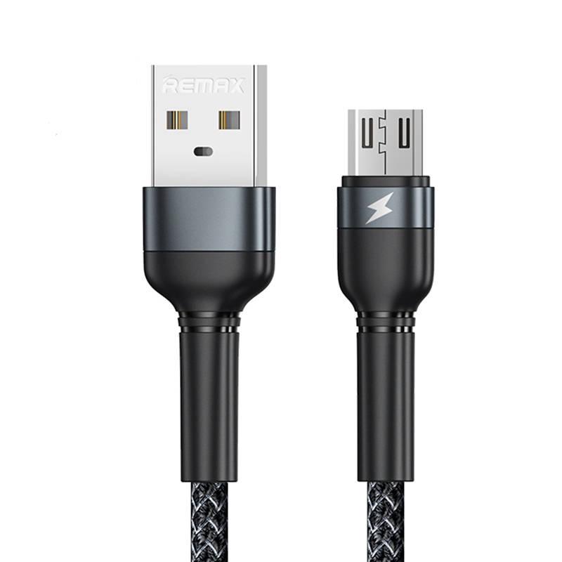 Kabel USB Micro Remax Jany Alloy, 1m, 2,4A (černý)