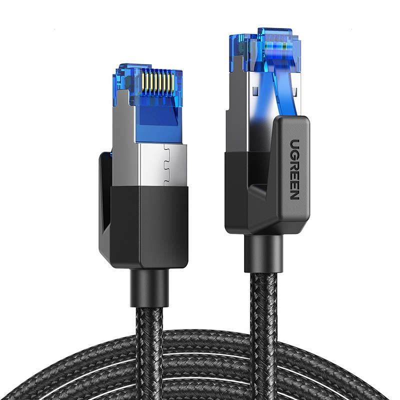 UGREEN NW153 Opletený síťový kabel, Ethernet RJ45, Cat.8, F/FTP, 1,5 m (černý)
