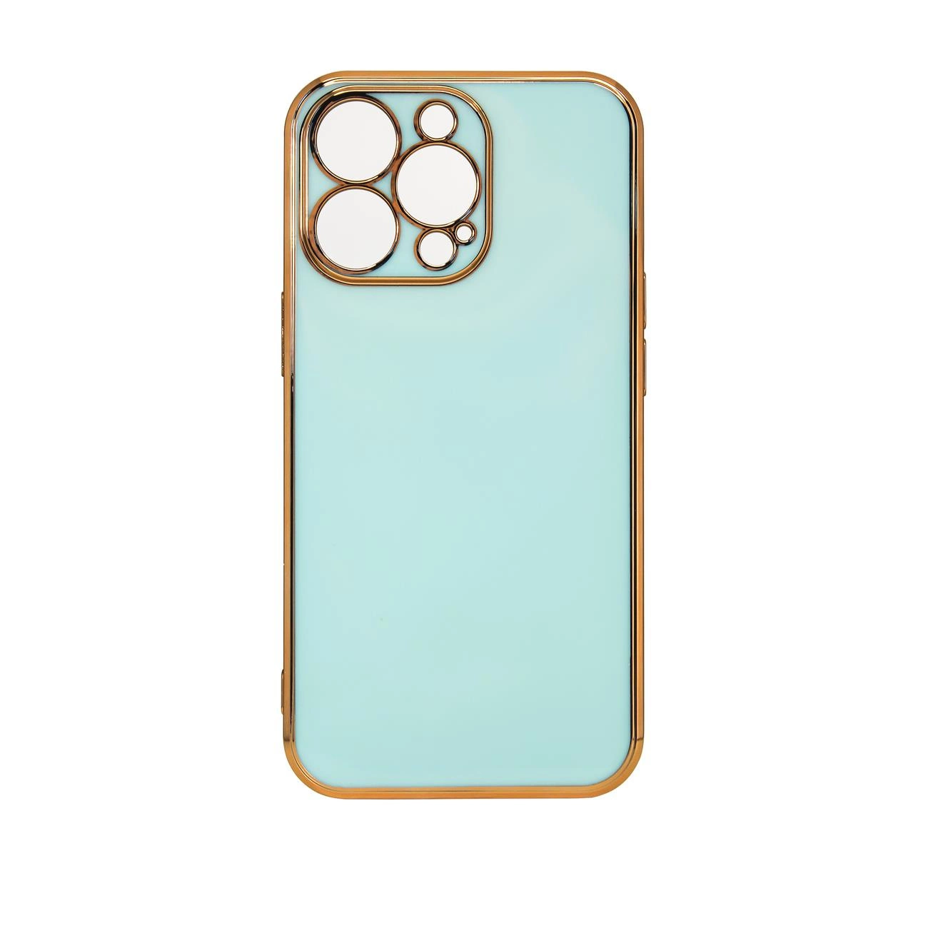 Hurtel Pouzdro Lighting Color pro iPhone 12 Pro Max gelové pouzdro se zlatým rámečkem mint