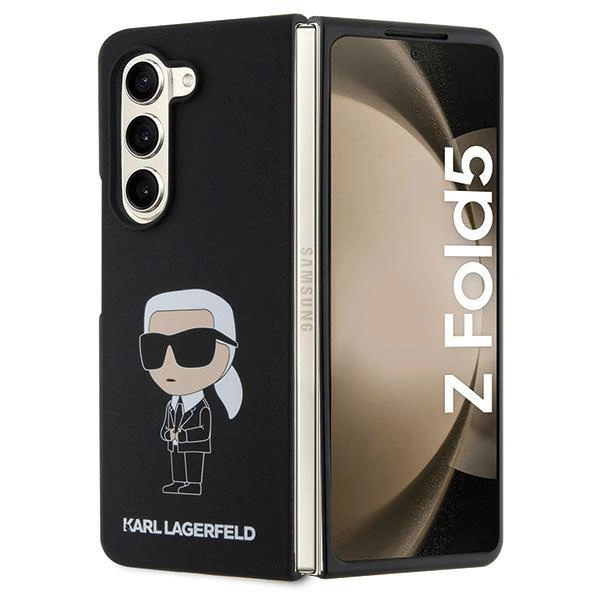 Karl Lagerfeld Silikonové pouzdro Ikonik pro Samsung Galaxy Z Fold 5 - černé