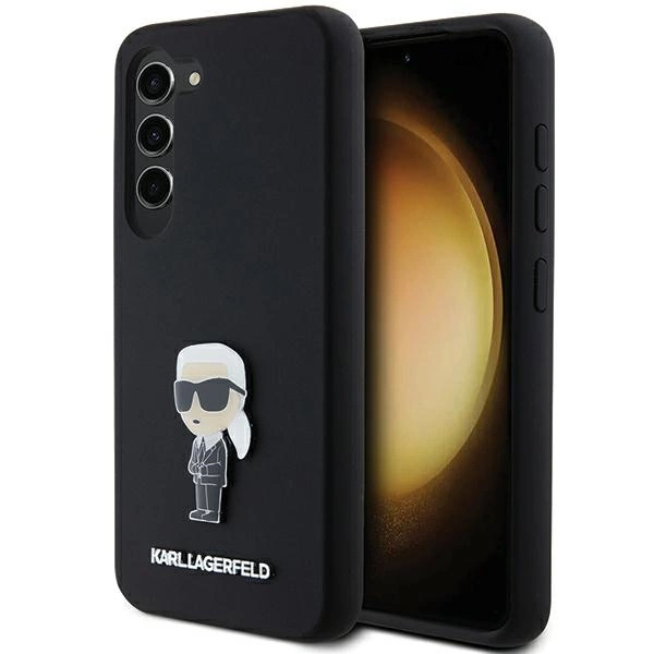 Silikonové pouzdro Karl Lagerfeld Ikonik Metal Pin pro Samsung Galaxy S23+ - černé