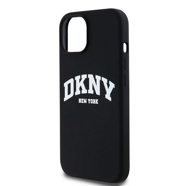 DKNY Liquid Silicone White Printed Logo MagSafe Case pro iPhone 11 / Xr - černé