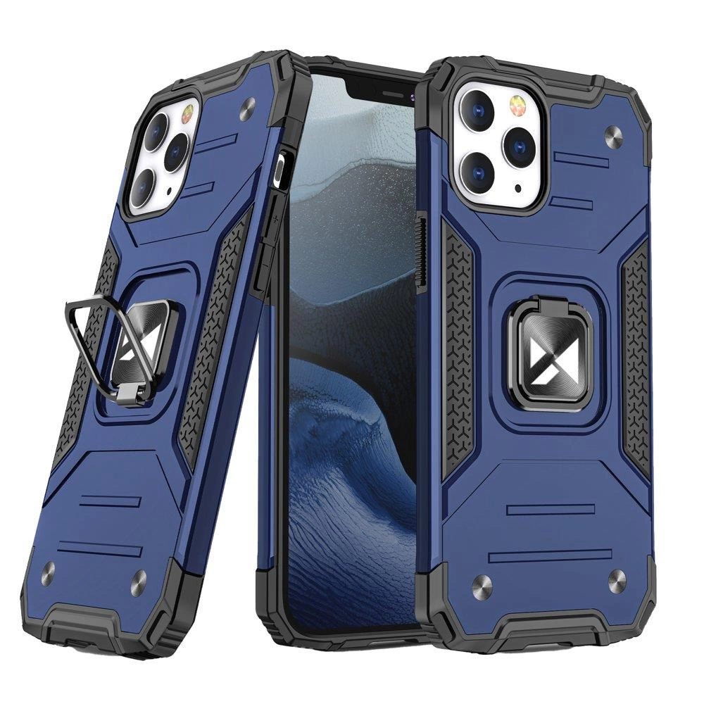Wozinsky Ring Armor pancéřový hybridní kryt + magnetický držák pro iPhone 13 modrý