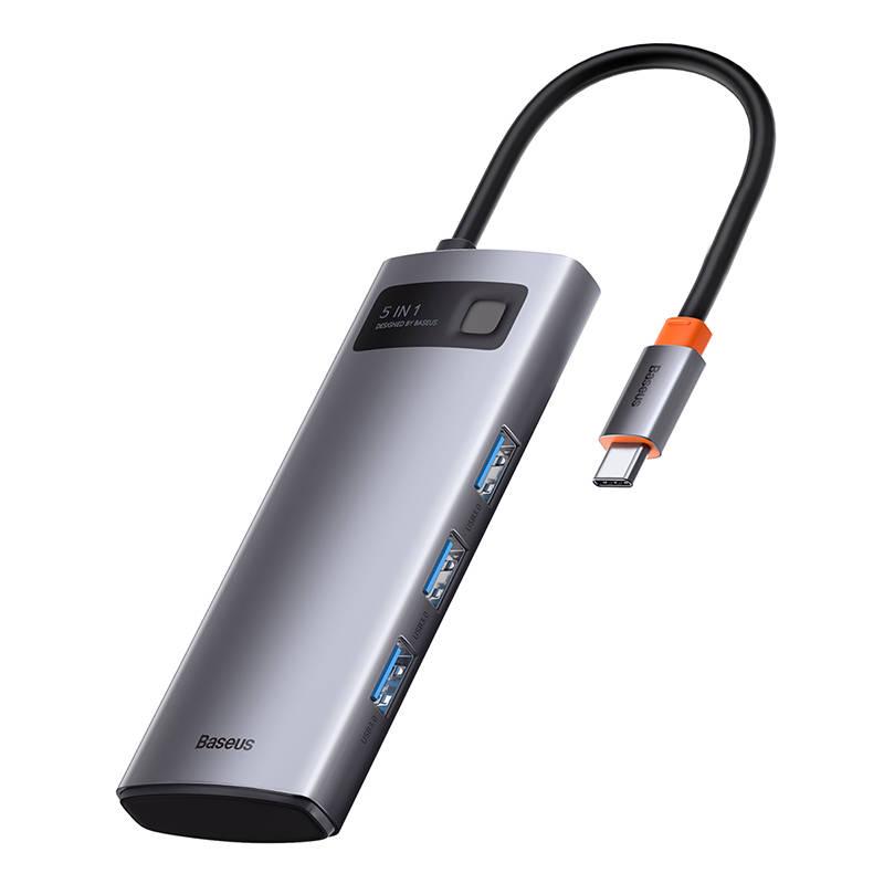 Adaptér 5v1 Baseus Hub USB-C na 3x USB 3.0 + HDMI + USB-C PD