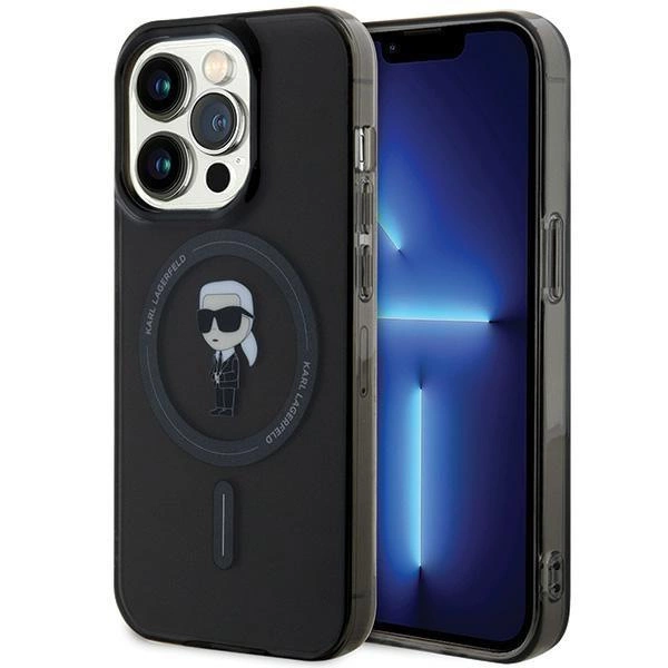 Pouzdro Karl Lagerfeld IML Ikonik MagSafe pro iPhone 15 Pro - černé