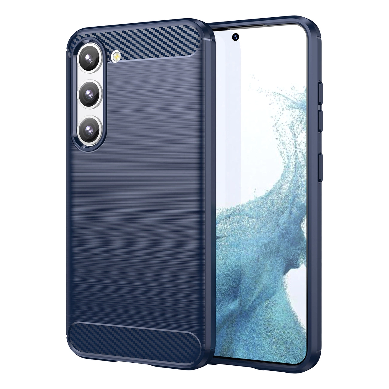 Hurtel Karbonové pouzdro Samsung Galaxy S23 flexibilní silikonové karbonové pouzdro modré