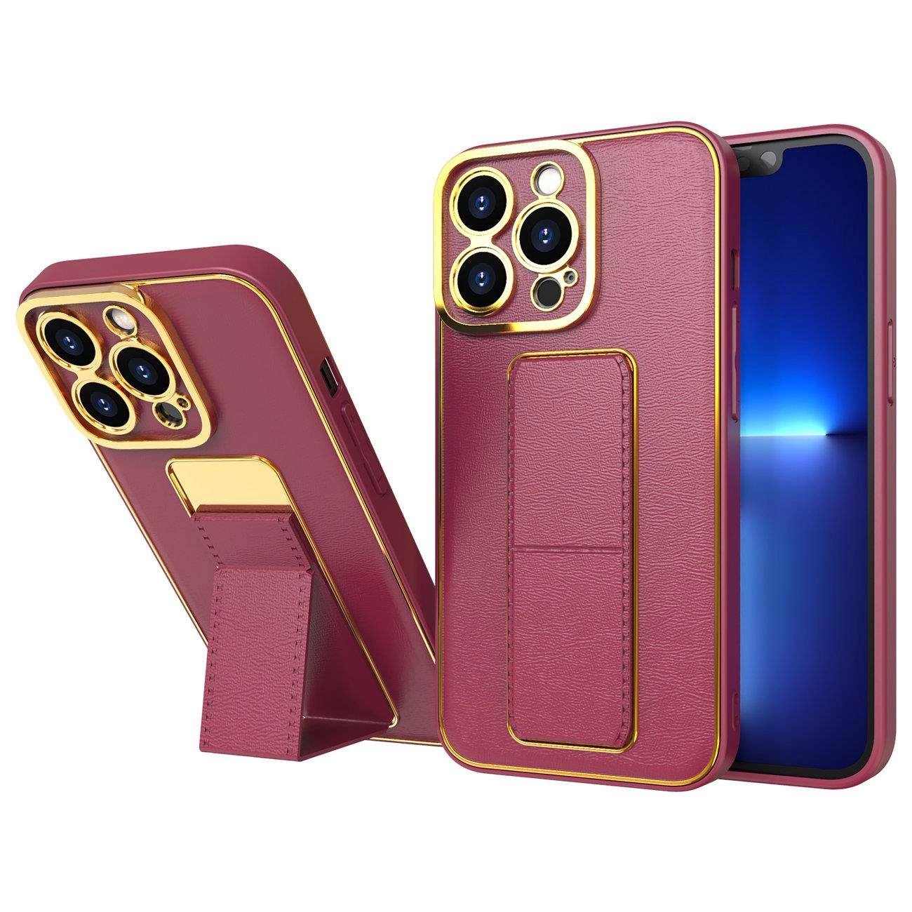 Hurtel Nové pouzdro Kickstand pro Samsung Galaxy A13 se stojánkem červené barvy