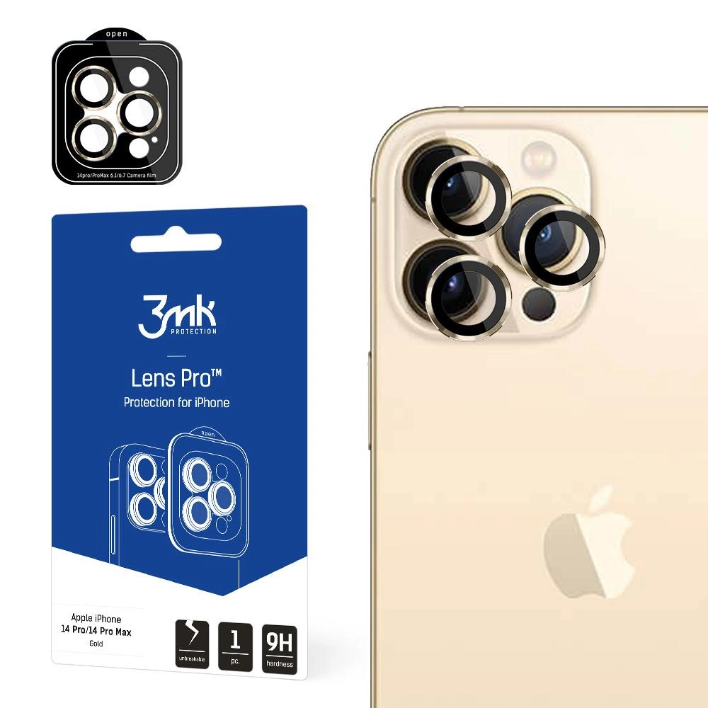 3mk Protection 3mk Lens Protection Pro kryt fotoaparátu pro iPhone 14 Pro / 14 Pro Max - zlatý