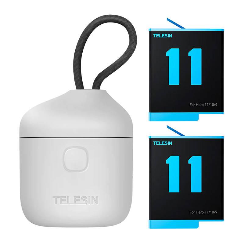 Telesin Allin box tříkanálová vodotěsná nabíječka + 2 baterie pro GoPro Hero 11 / 10 / 9