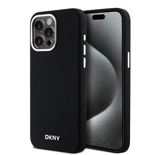 Pouzdro DKNY Liquid Silicone Small Metal Logo MagSafe pro iPhone 14 Pro Max - černé