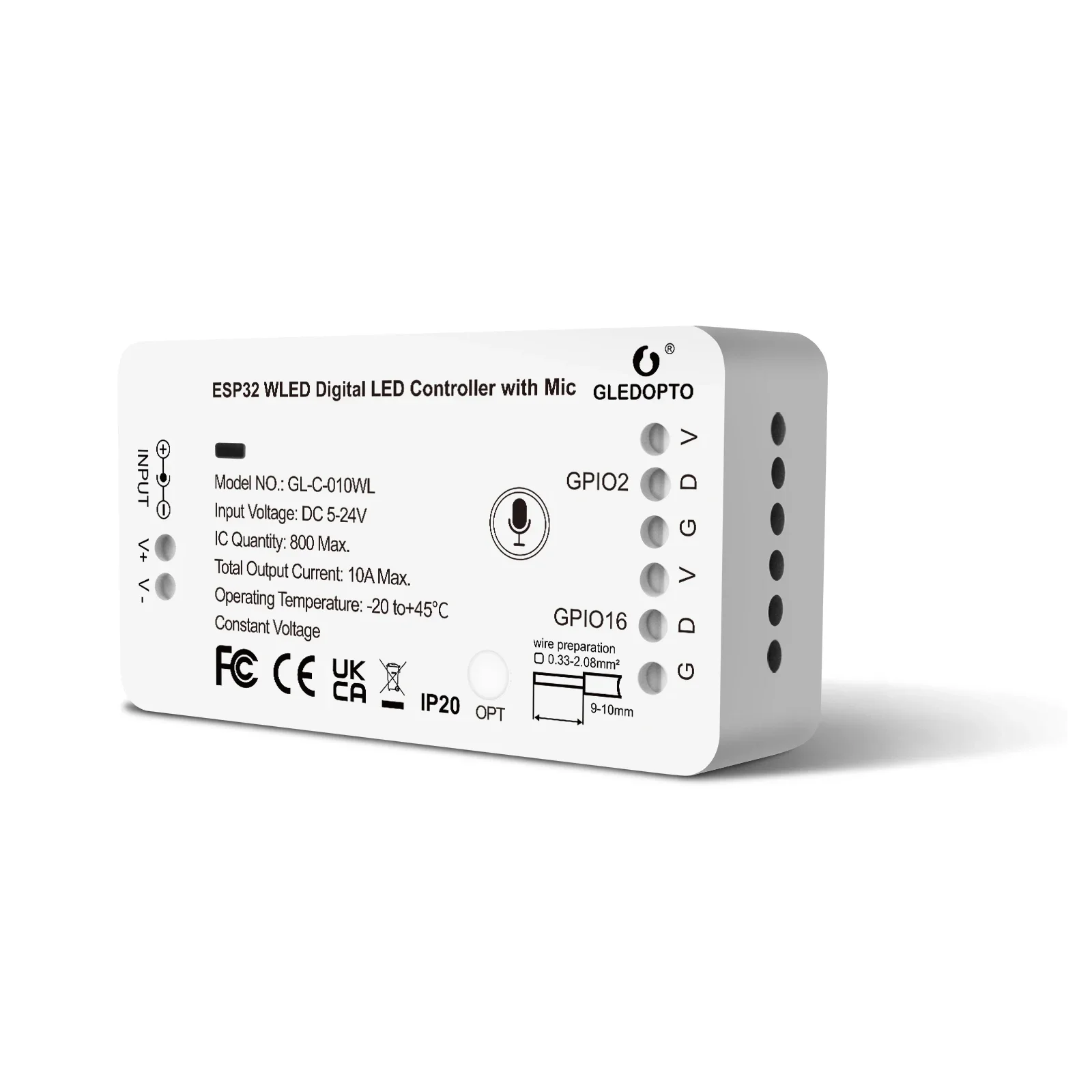 marka niezdefiniowana RGBIC ESP32 LED Controller 5~24V 10A Mikrofon WIFI WLED HOME ASSISTANT