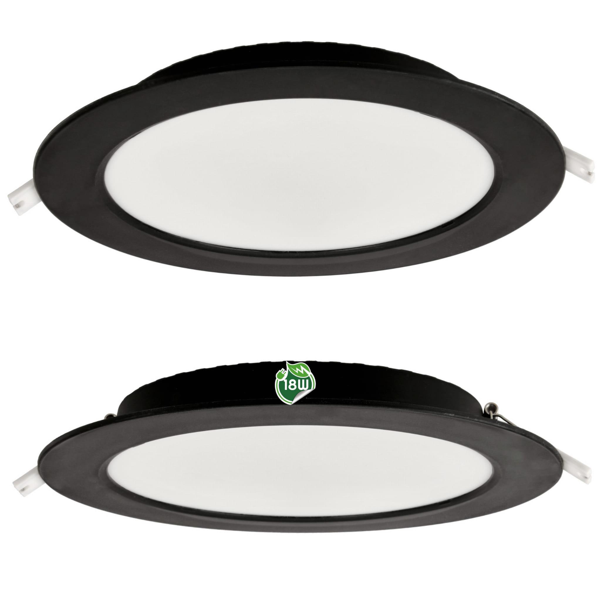 Berge Kulatý LED panel zapuštěný - černý - 18W - PC - neutrální bílá BPC015