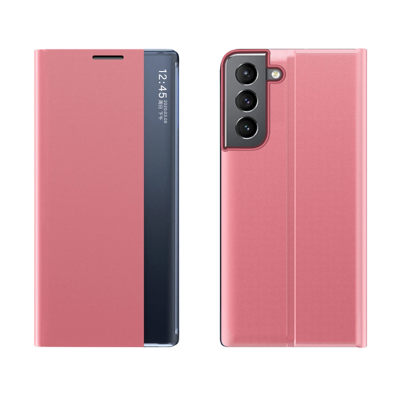 Hurtel Nový flipový kryt Sleep Case s funkcí stojánku Samsung Galaxy S22+ (S22 Plus) růžový