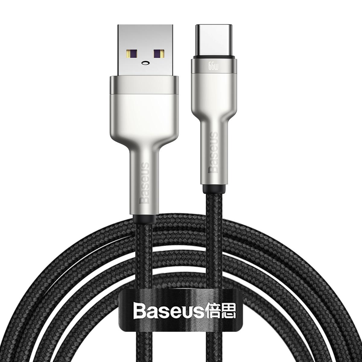 Kabel USB-C Baseus Cafule, 66 W, 2 m (černý)