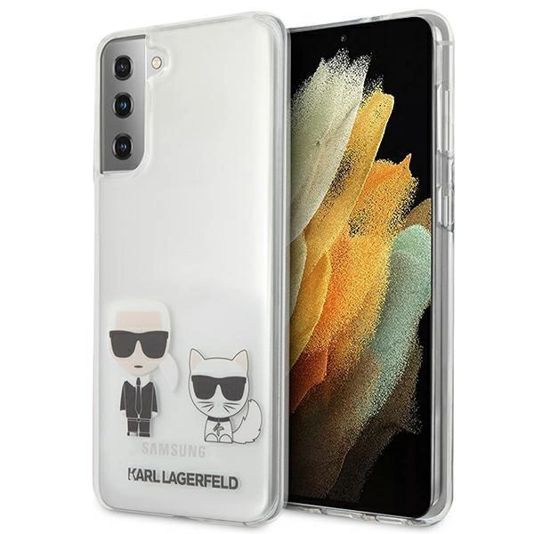 Pouzdro Karl Lagerfeld Karl&Choupette pro Samsung Galaxy S21+ - transparentní
