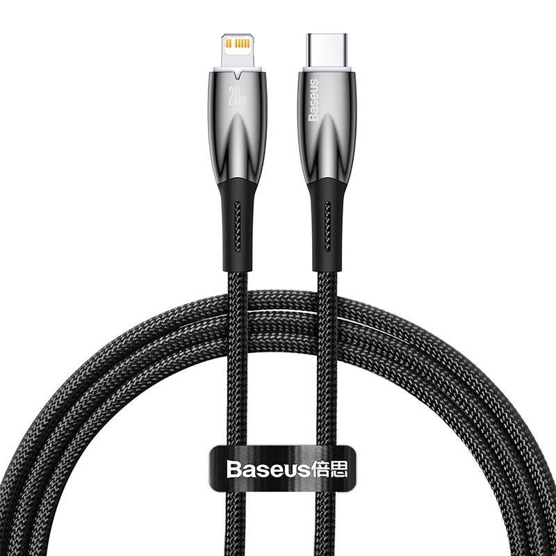 Kabel USB-C na Lightning Baseus Glimmer, 20 W, 1 m (černý)
