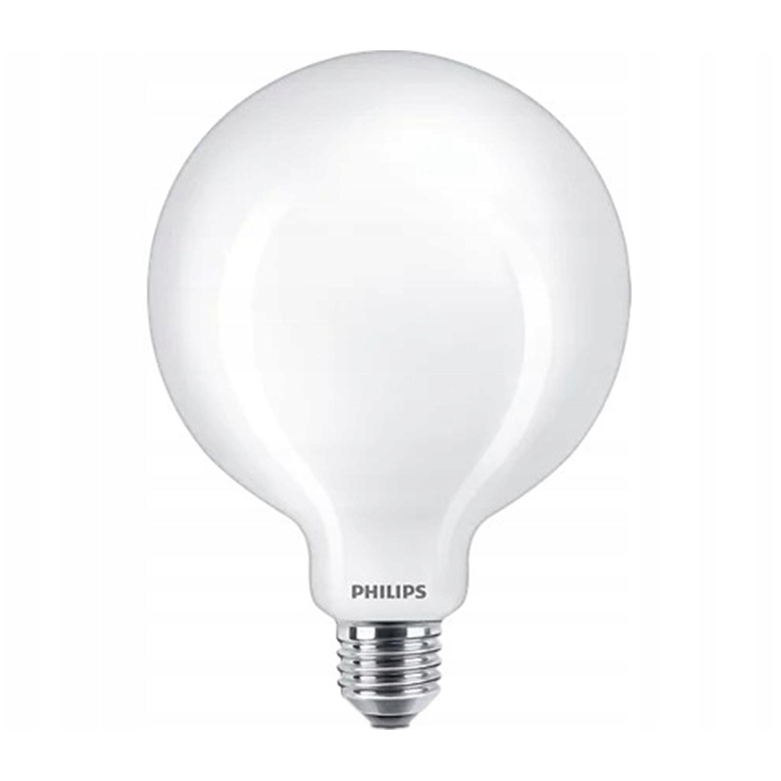 LED žárovka Globe E27 G120 10.5W = 100W 1521lm 4000K Neutrální bílá Filament Mléčná PHILIPS PHICLAL2130