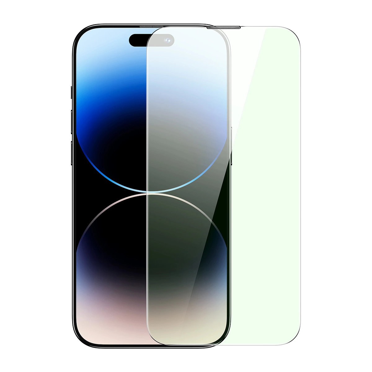 Baseus tvrzené sklo pro iPhone 14 Pro Max s filtrem proti modrému světlu a 0,3mm krytem reproduktoru + montážní rámeček