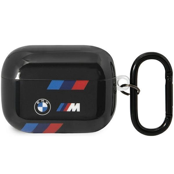 Pouzdro BMW Tricolor Stripes pro AirPods Pro 2. generace - černé
