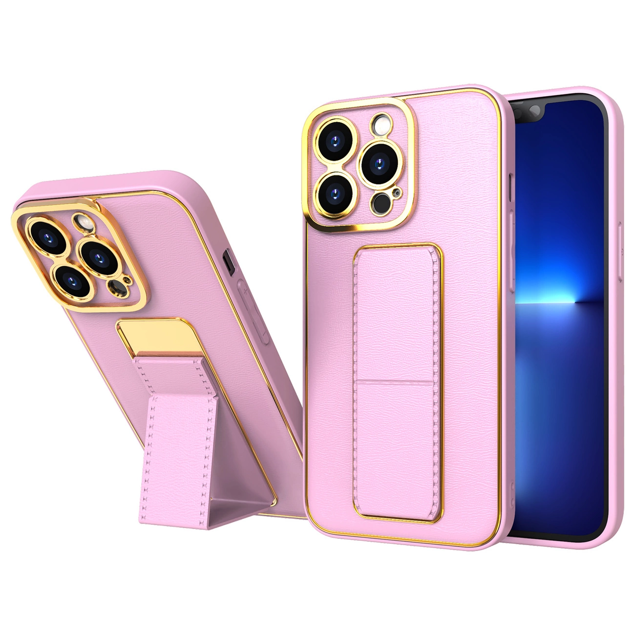 Hurtel Nové pouzdro Kickstand pro iPhone 12 Pro se stojánkem růžové barvy