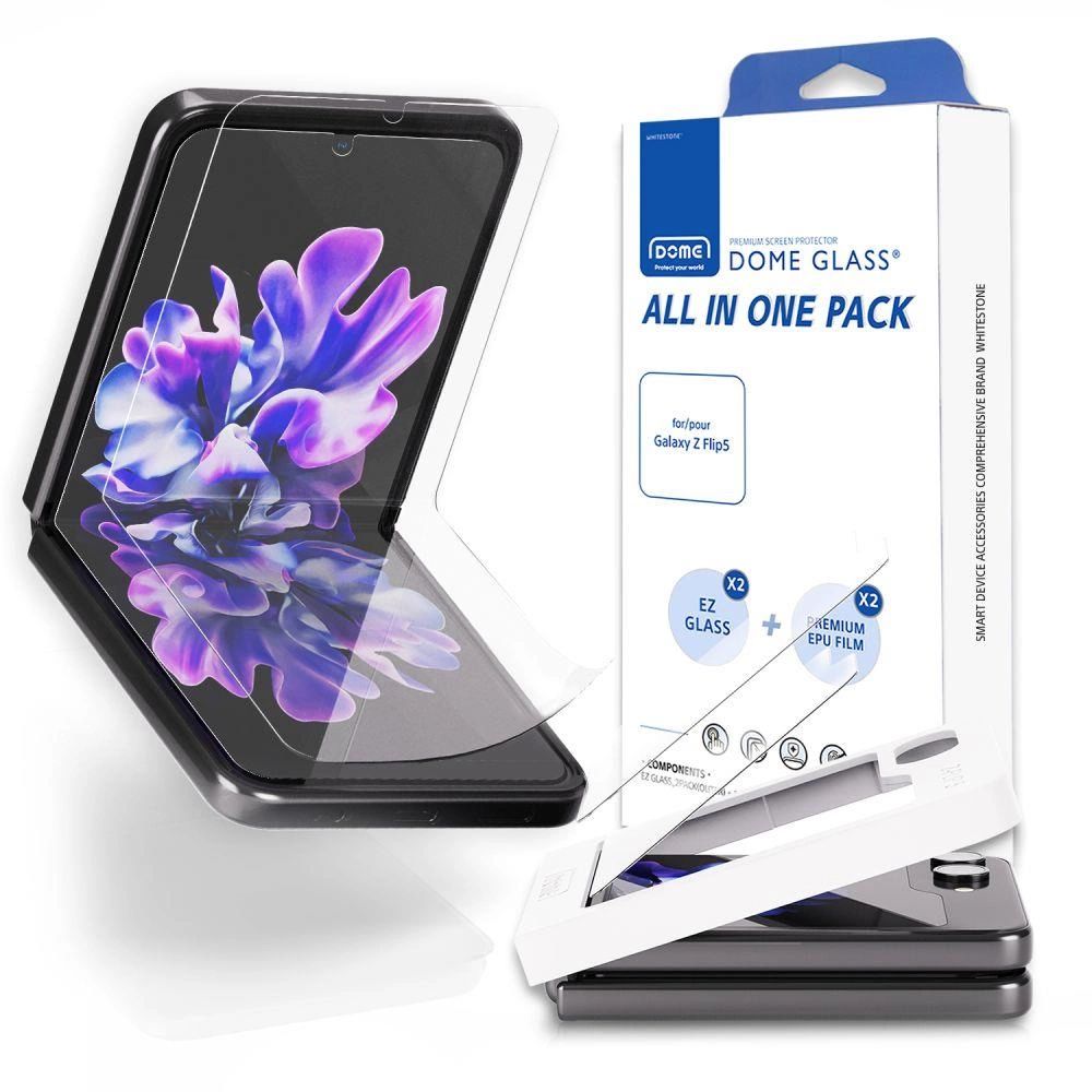 Whitestone All-In-One ochranná fólie pro Samsung Galaxy Z Flip 5 - 2 ks.
