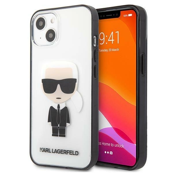 Pouzdro Karl Lagerfeld Iconik Karl pro iPhone 13 mini - průhledné