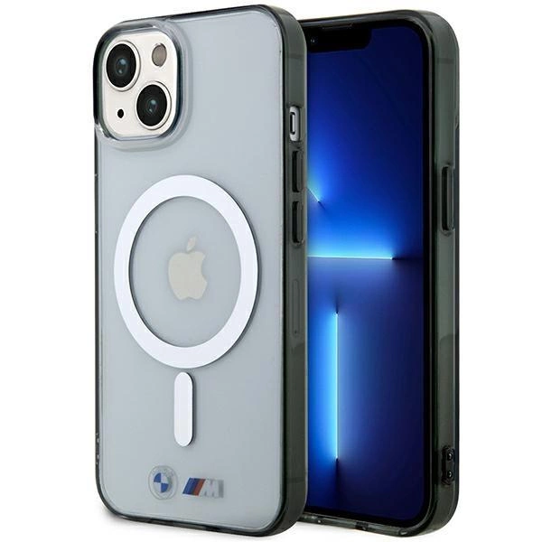 Pouzdro BMW Silver Ring MagSafe pro iPhone 14 Plus - čiré