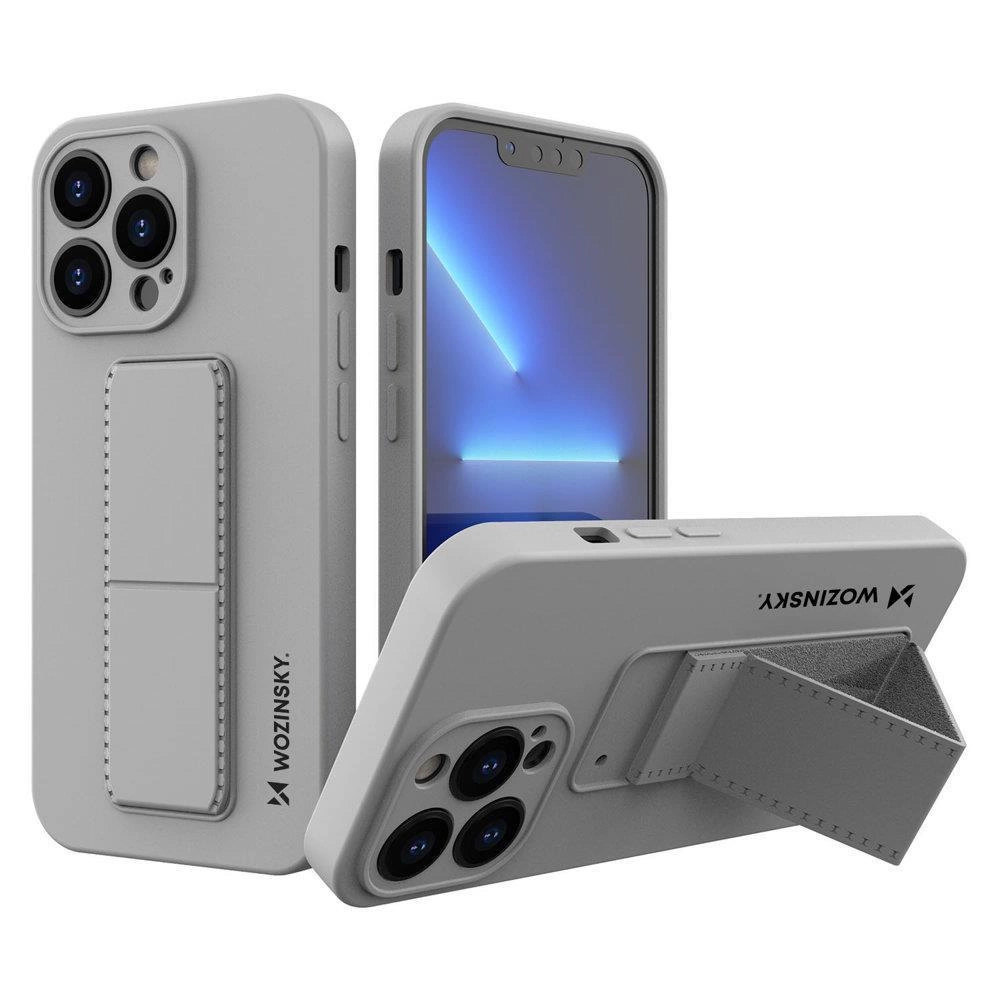 Wozinsky Kickstand Case silikonové pouzdro se stojánkem iPhone 13 Pro Max šedé