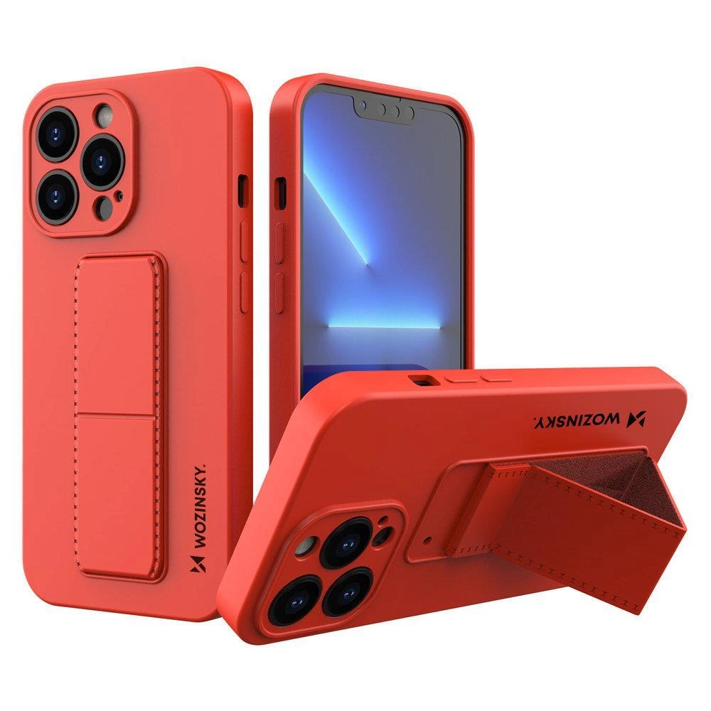 Wozinsky Kickstand Case silikonové pouzdro se stojánkem iPhone 13 Pro Max červené