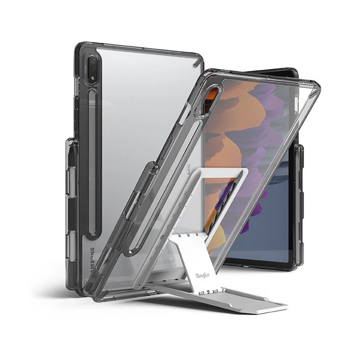 Ringke Fusion Combo Vynikající pevné pouzdro s gelovým rámečkem pro Samsung Galaxy Tab S7 11'' + samolepicí stojánek šedé (FC475R40)