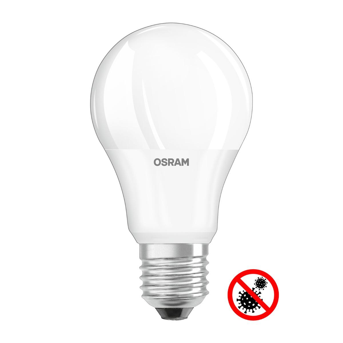 LED žárovka E27 A60 8,5W = 60W 806lm 6500K Studená bílá 200° OSRAM Antibakteriální OSRANT0015