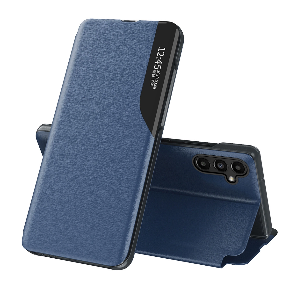 Hurtel Pouzdro Eco Leather View pro Samsung Galaxy A14 s flip-top základnou modré