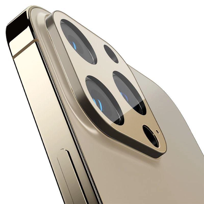 Spigen Optik.tR Ochrana fotoaparátu pro iPhone 13 Pro / 13 Pro Max - zlatá 2 ks.