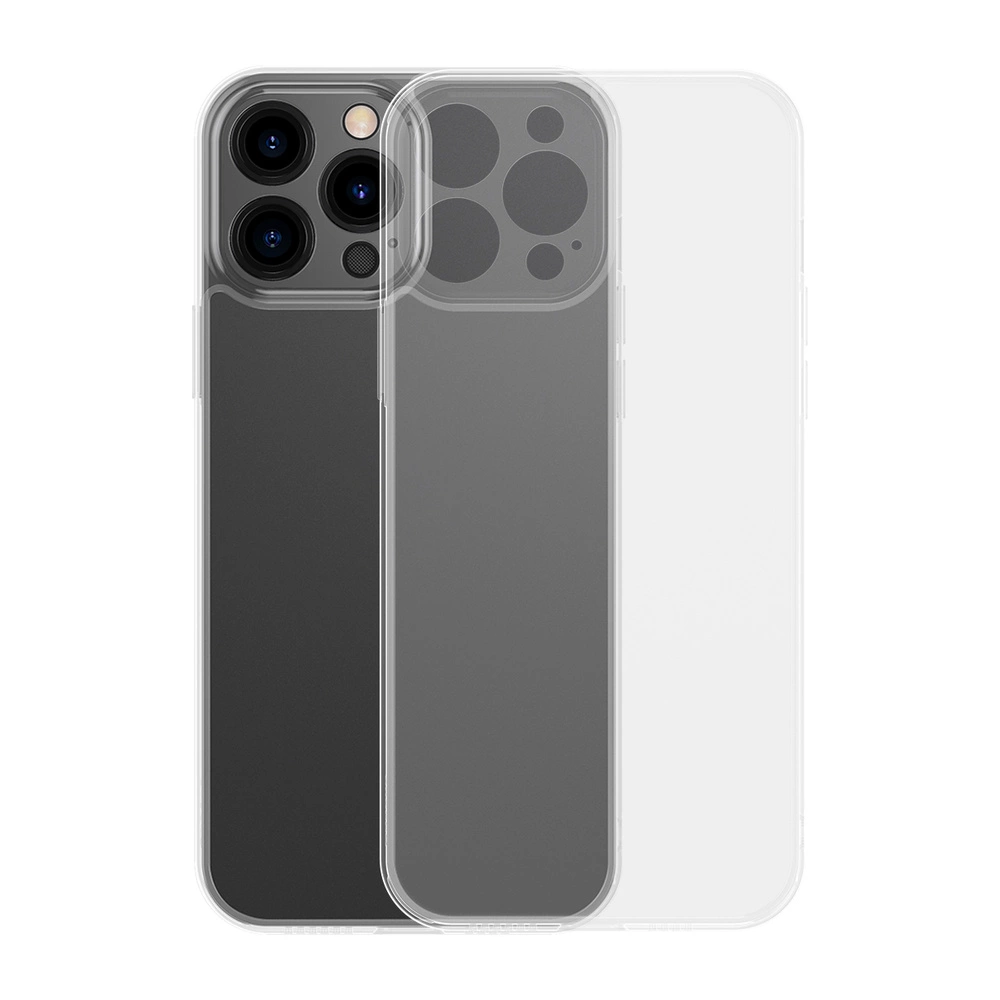 Baseus Frosted Glass Case pro iPhone 13 Pro Max pevné pouzdro s gelovým rámečkem transparentní (ARWS000202)