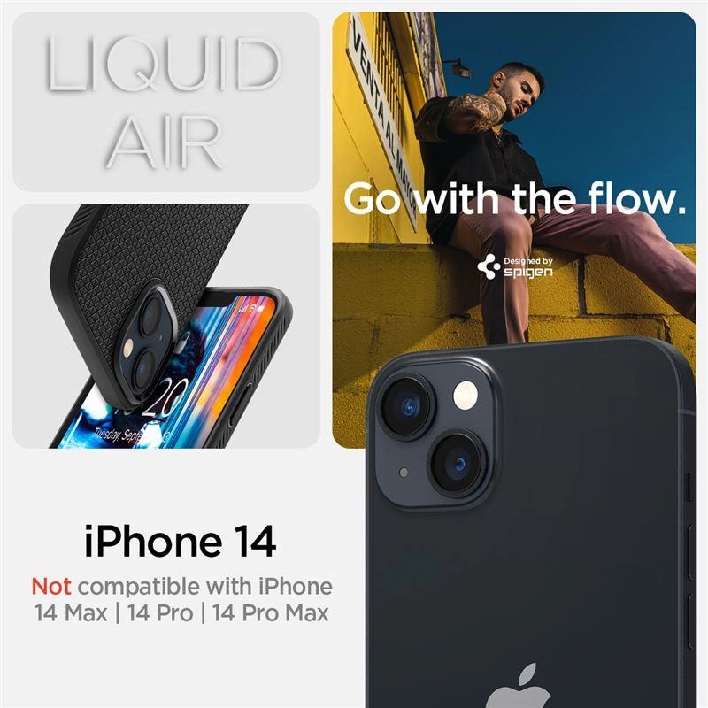 Pouzdro Spigen Liquid Air pro iPhone 14 - matně černé