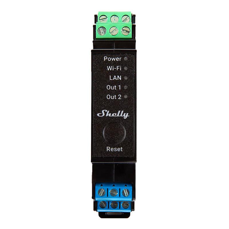 2-kanálové relé na lištu DIN Shelly Pro 2PM WIFI/LAN
