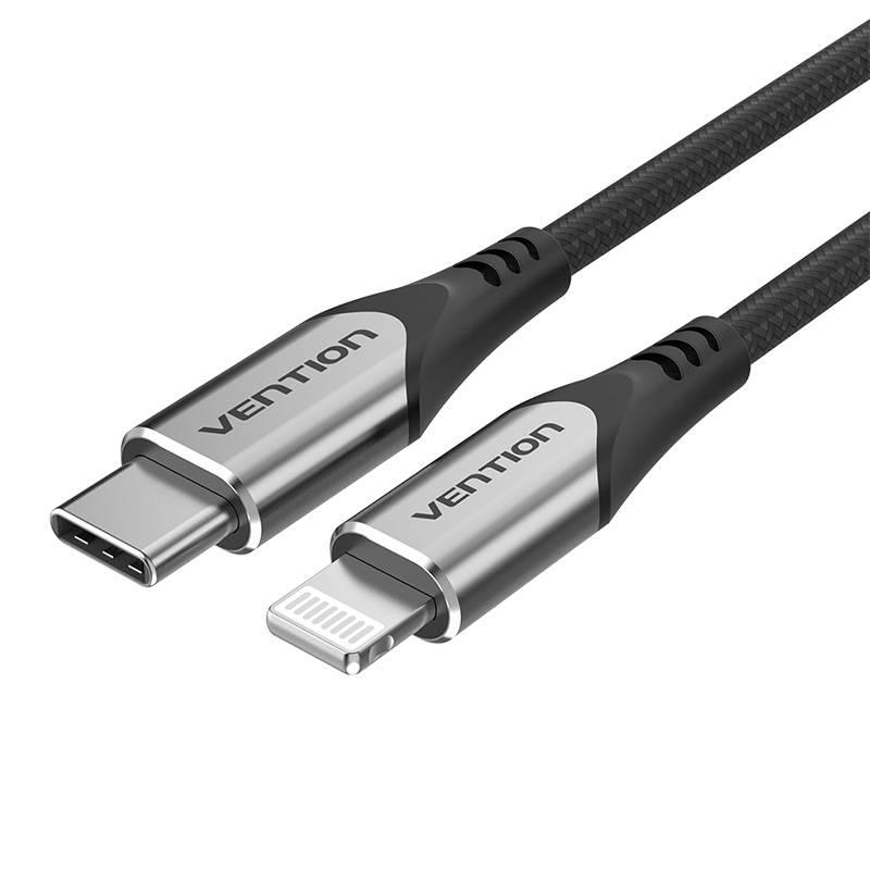 Nabíjecí kabel USB-C na Lightning Vention PD 3A, 1,5 m (černý)